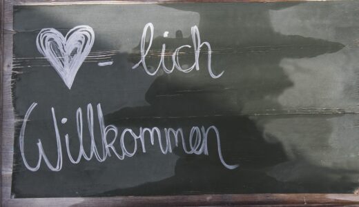 warm welcome, chalk, blackboard, old, board, write, writing, hand lettering
