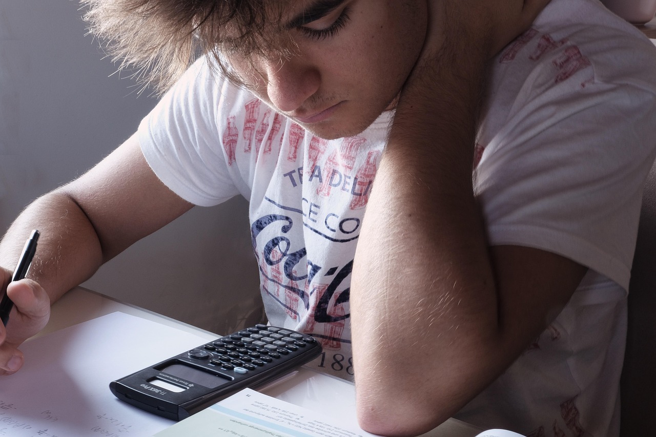 student, study, boy, test, calculator, mathematics, desk, education, high school, school work, exam, cramming, focused, concentration, high school, high school, exam, exam, exam, exam, exam