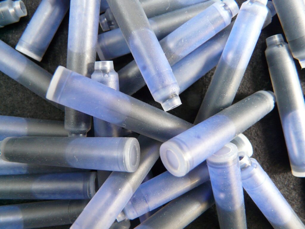 ink cartridges, ink, write, ink pen, blue