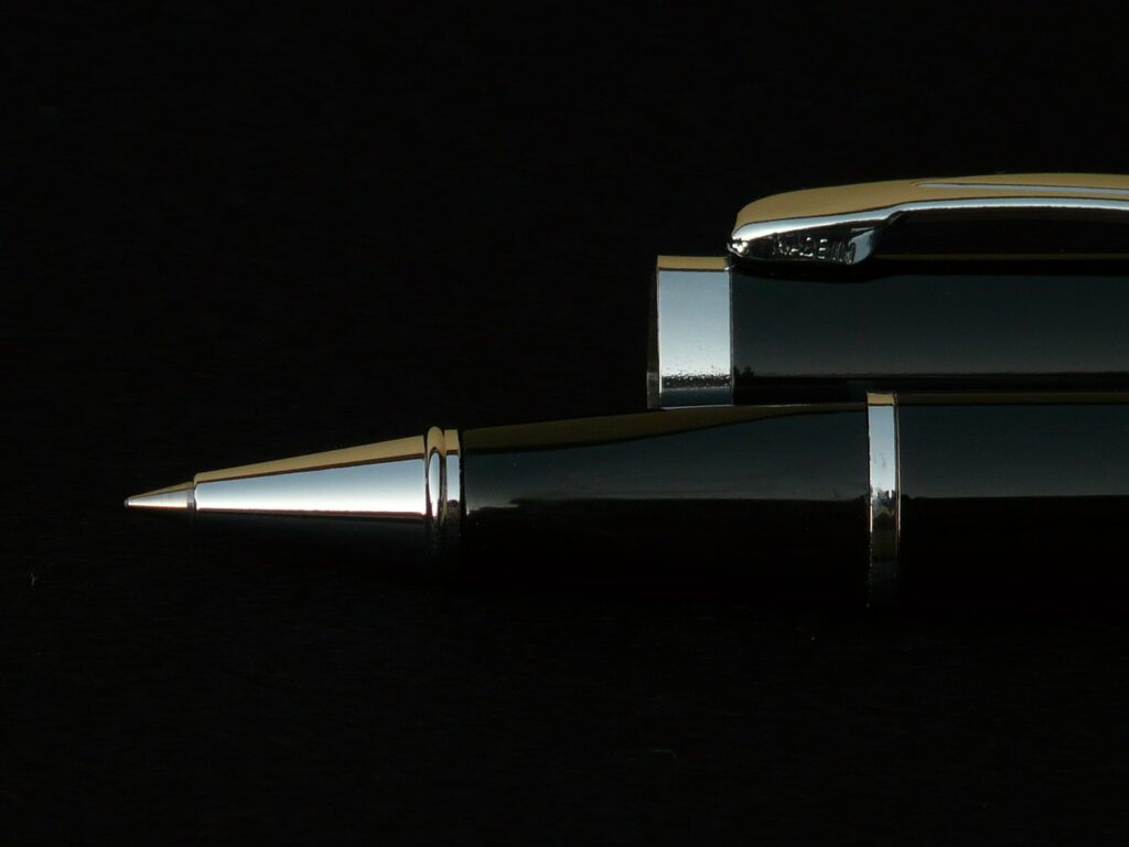 ballpoint pen, pen, office, write, office accessories, lid, writing pen, ink, office supplies, ink pen, black
