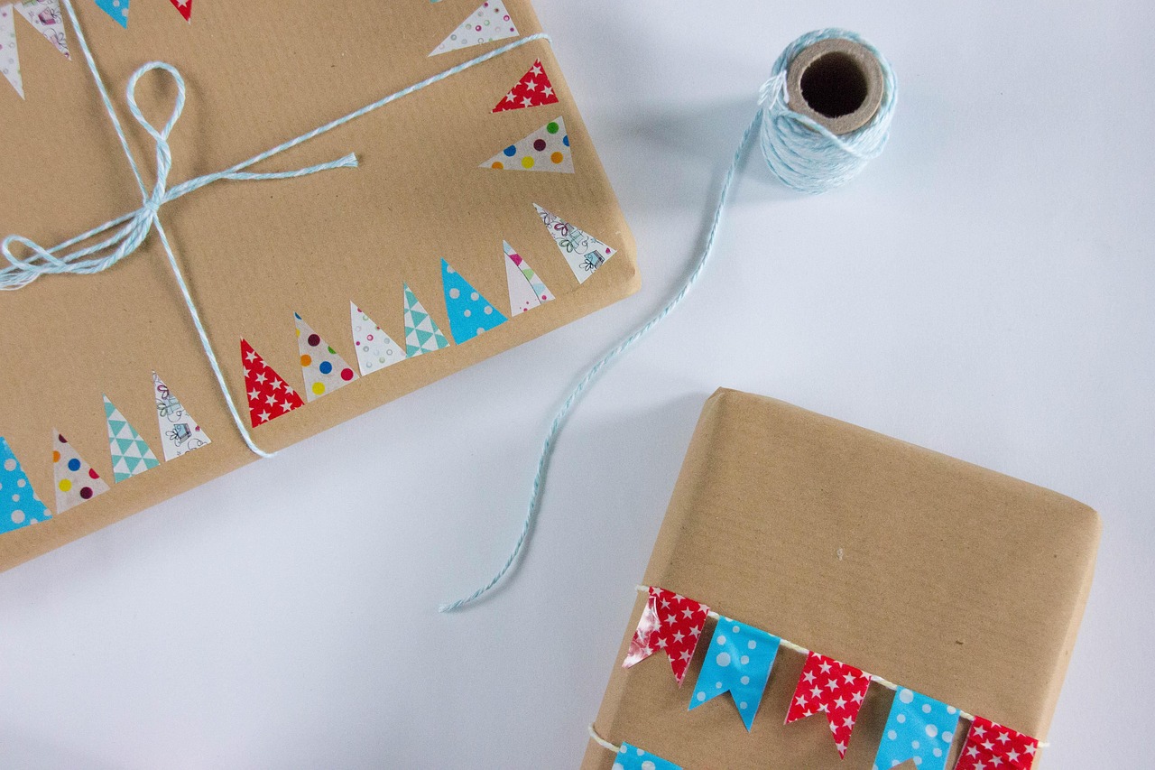 gift, string, package, happy birthday, tape, decorating, party, celebration